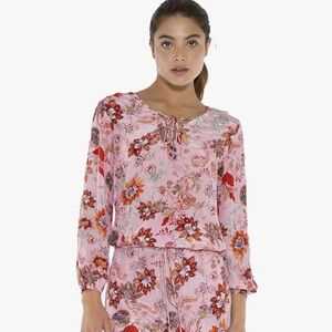 Taj by Sabrina Crippa Pink Orange paisley floral top